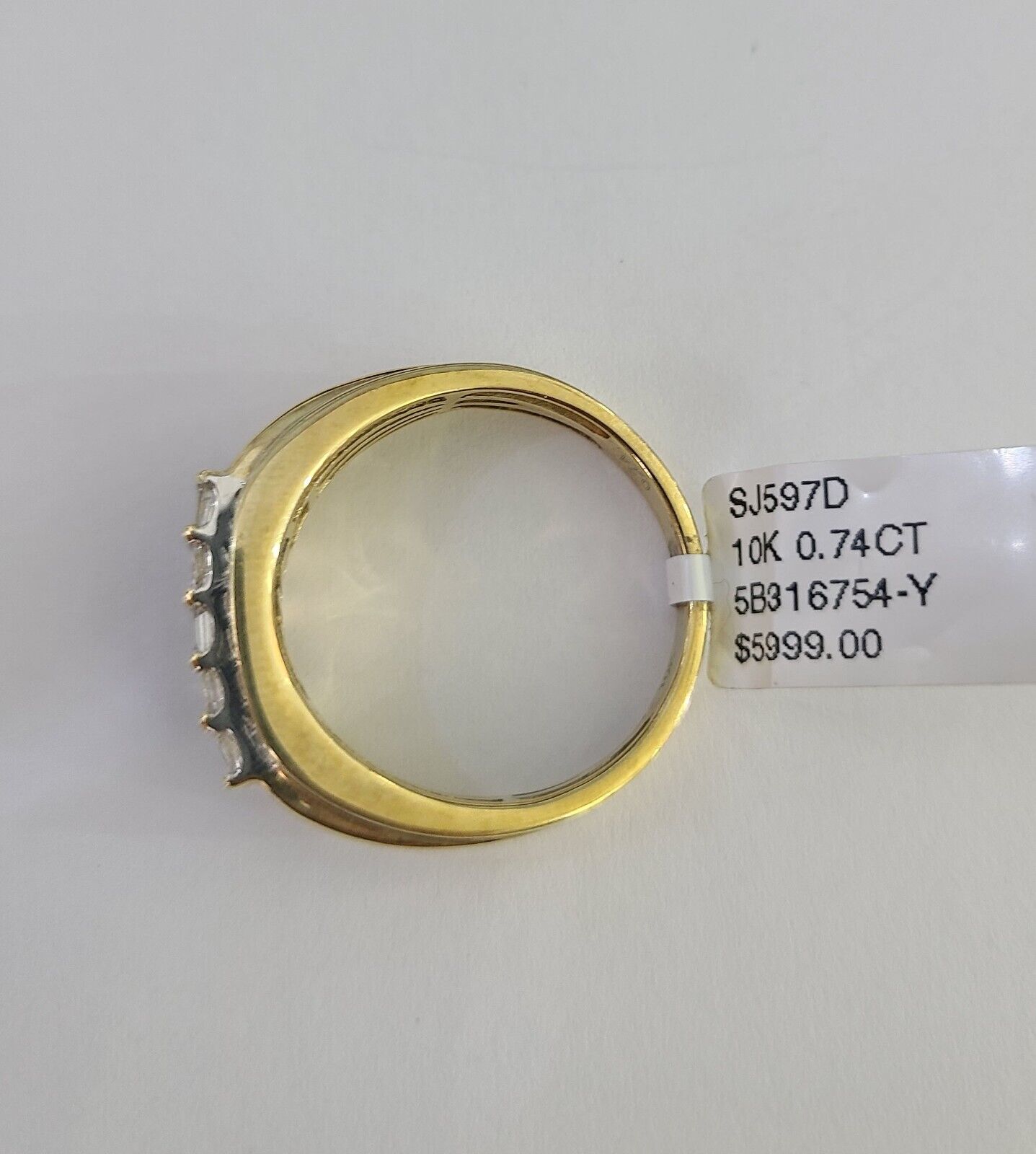 Real 10k Diamond Mens Ring Band Yellow Gold Wedding Genuine Natural - GoldenlinQ